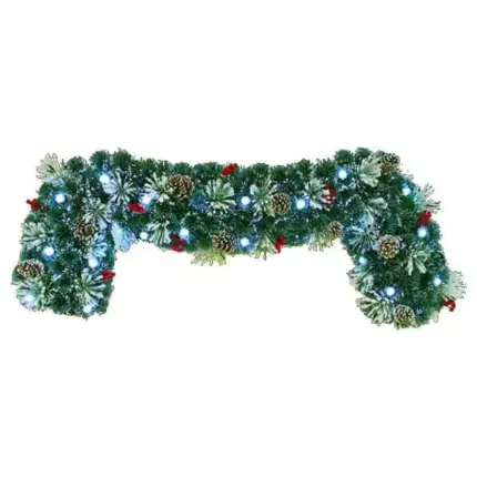 Pre-Lit Flocked Christmas Garland