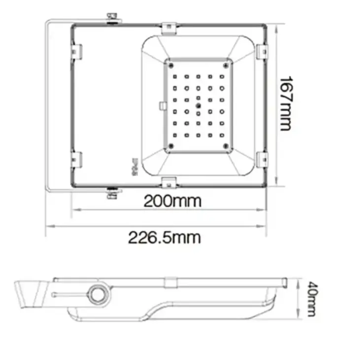 30W Smart Colour Changing Floodlight Dimensions