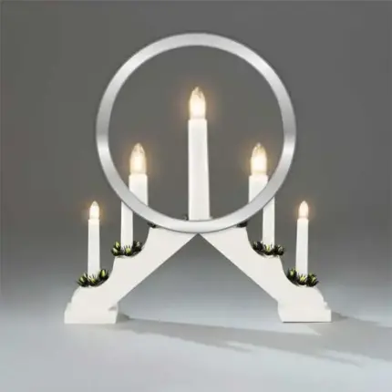 White Wooden Candlestick Arch