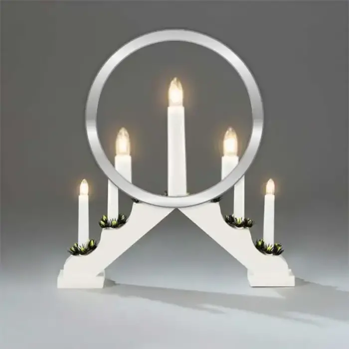 White Wooden Candlestick Arch