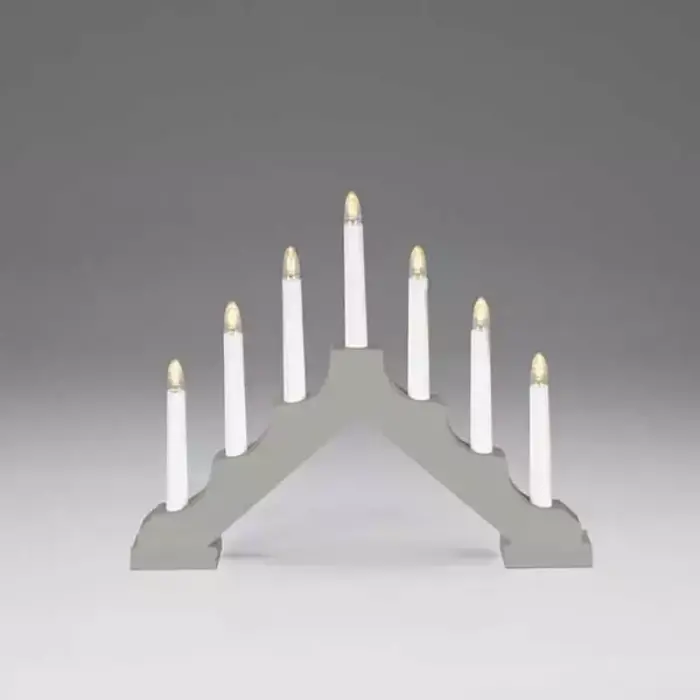 Battery Operated Candlestick Grey