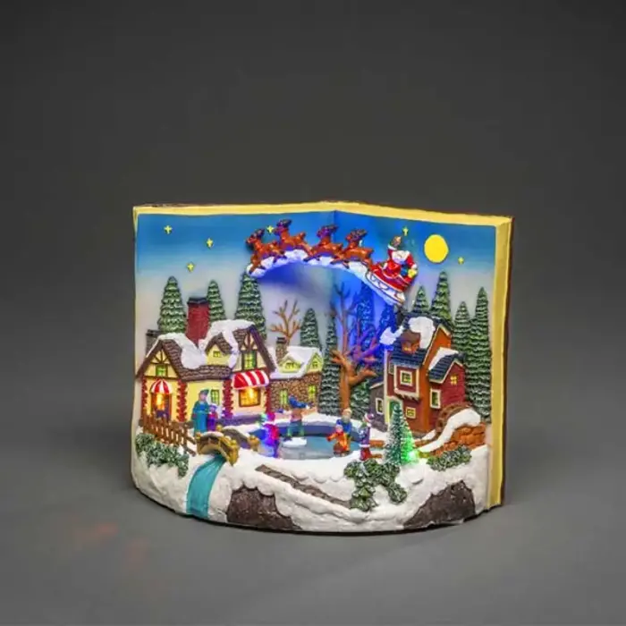 Book With Children Christmas Village Scene