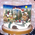 Book With Children Christmas Village Scene Set