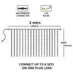 Connectable LED Curtain Lights 10M Dimensions