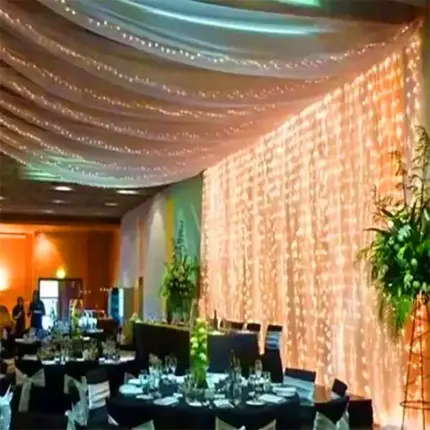 Connectable Indoor LED Curtain Lights 6M Warm White