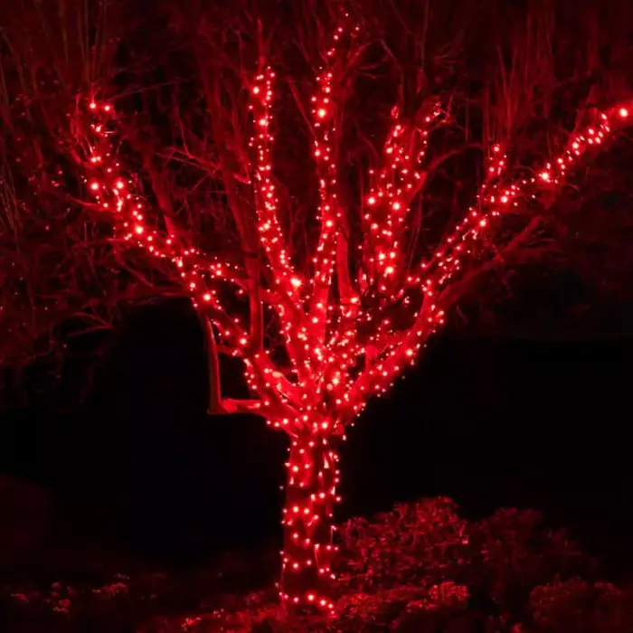 Connectable Red Outdoor Christmas Tree Lights