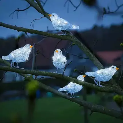 LED Acrylic Birds Christmas Decor