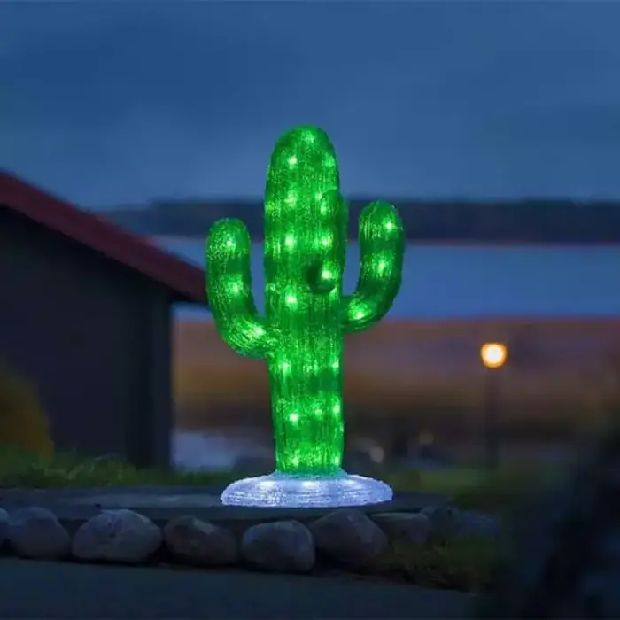 LED Acrylic Cactus Garden Decor