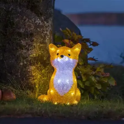 LED Acrylic Fox Christmas Decor 27CM