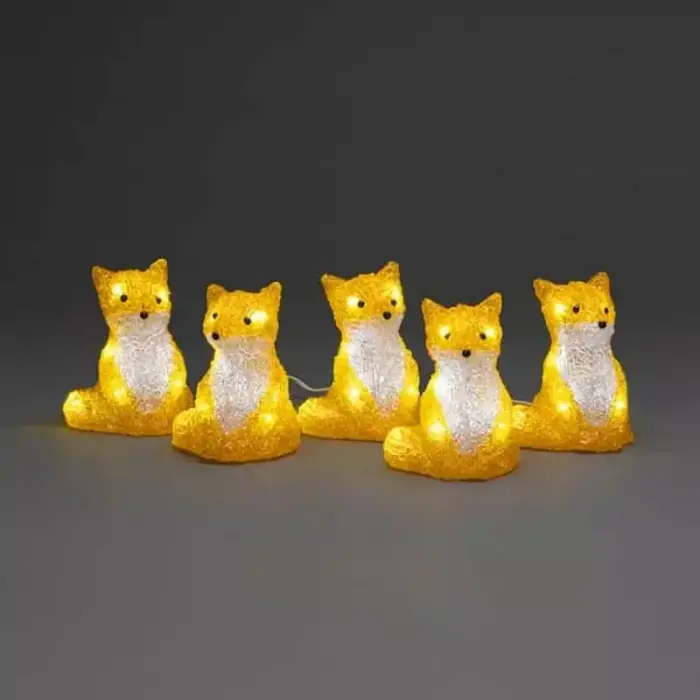 LED Acrylic Foxes Christmas Decor