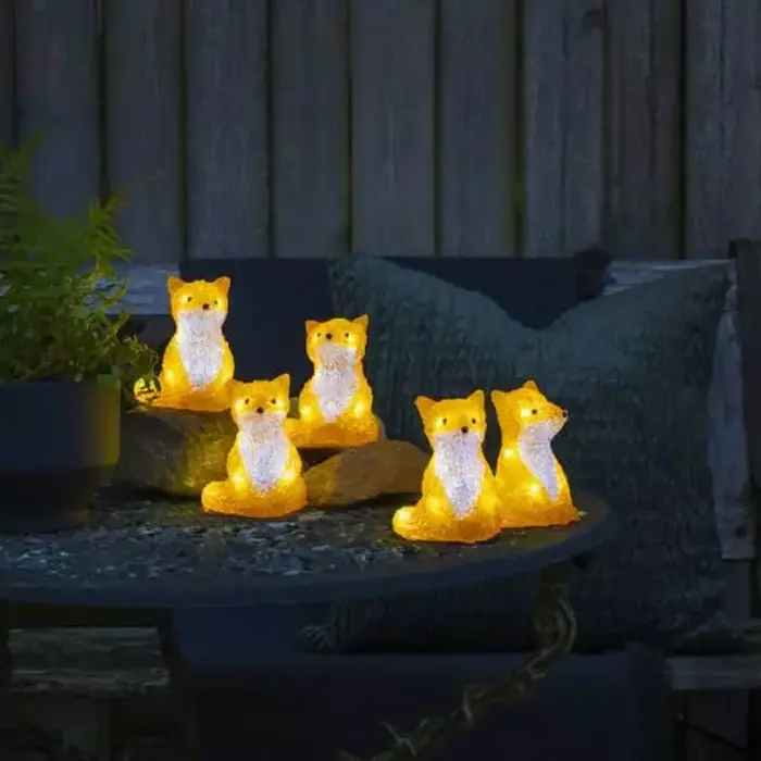 LED Acrylic Foxes Christmas Decor