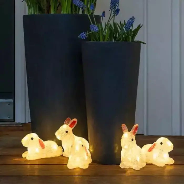 LED Acrylic Rabbits Christmas Decor