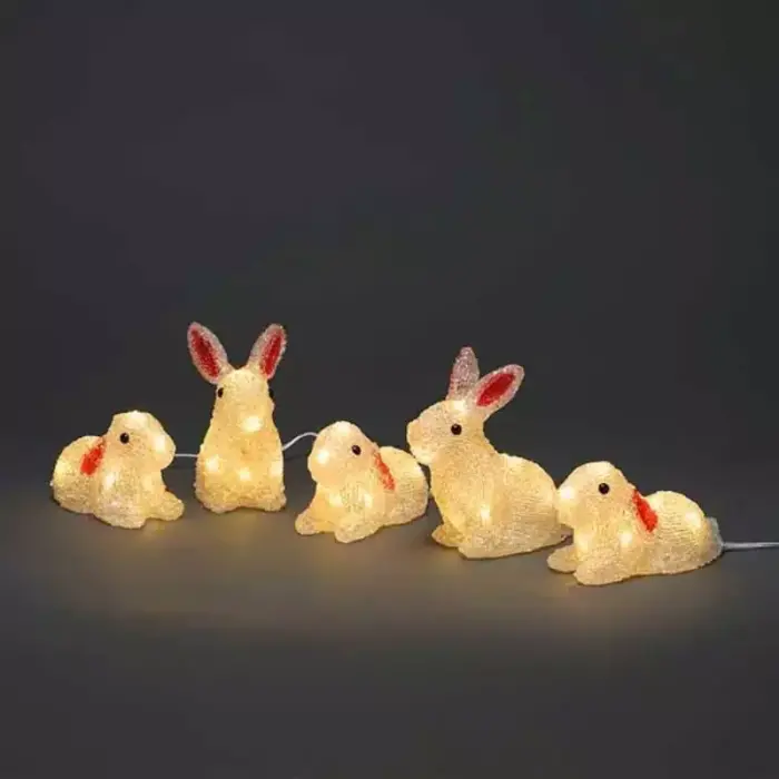 LED Acrylic Rabbits Christmas Decor