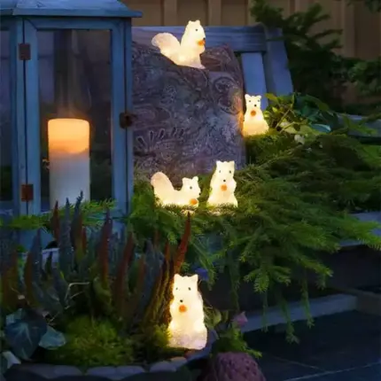 LED Acrylic Squirrels Garden Decor