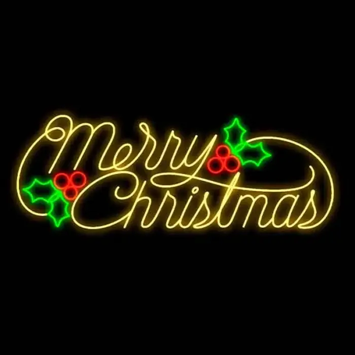 LED Merry Christmas Gold Decoration