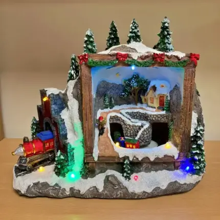 Musical Mountain Christmas Village Scene