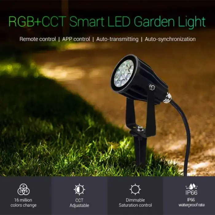 6W RGB+CCT smart LED garden spike light for Christmas or all year round use