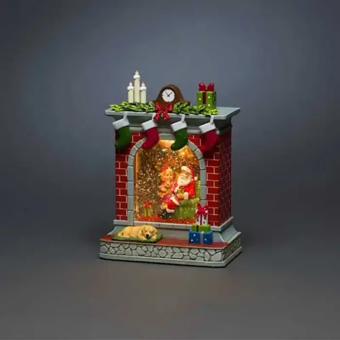 Santa Fireplace Christmas Table Decoration