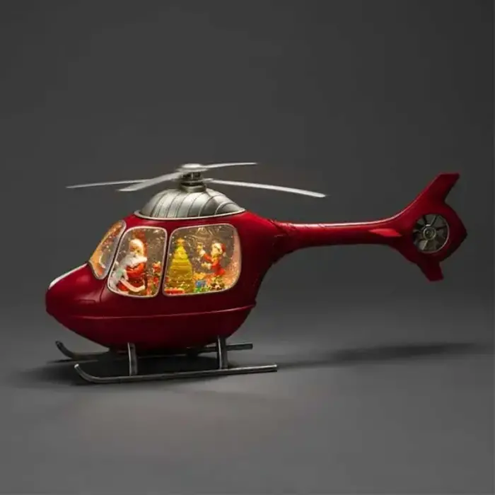 Santa helicopter Christmas table top decoration