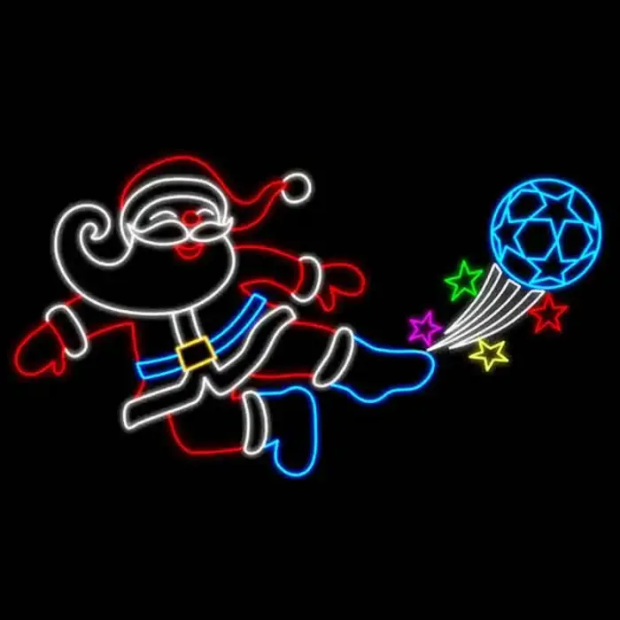 Santa Playing Soccer Christmas Decor