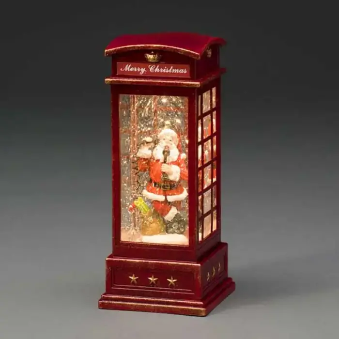 Santa Telephone Box Christmas Table Top Decoration