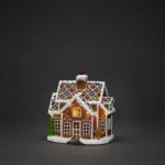 Gingerbread house Christmas village scene and tabletop decor