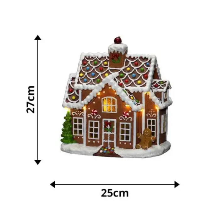 Gingerbread house Christmas village scene and tabletop decor