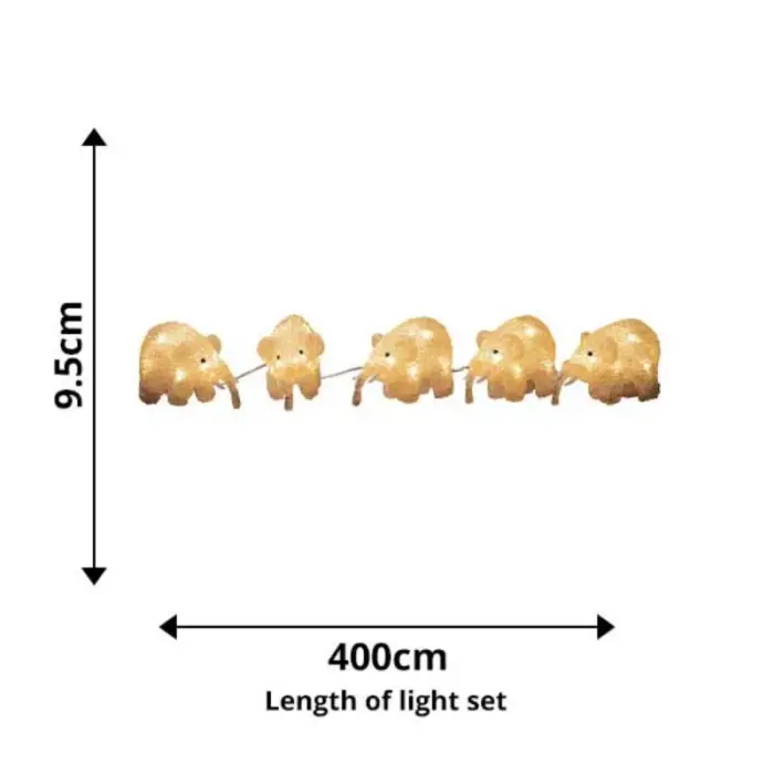 LED White Elephants Outdoor Christmas Décor