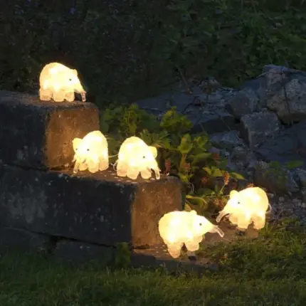 LED White Elephants Outdoor Christmas Décor