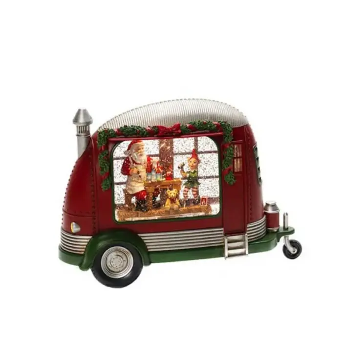 Red Caravan With Santa Tabletop Décor