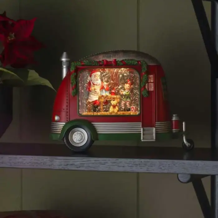 Red Caravan With Santa Tabletop Décor