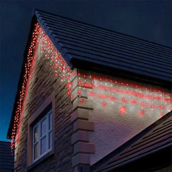 LED red with Ice white flash icicle Christmas lights for indoor and outdoor use