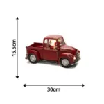 Water Lantern Red Pick Up Truck With Santa