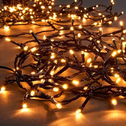 1000 warm white multi function Christmas lights for indoor and outdoor use.