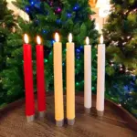 Battery operated LED Christmas candles made from real wax