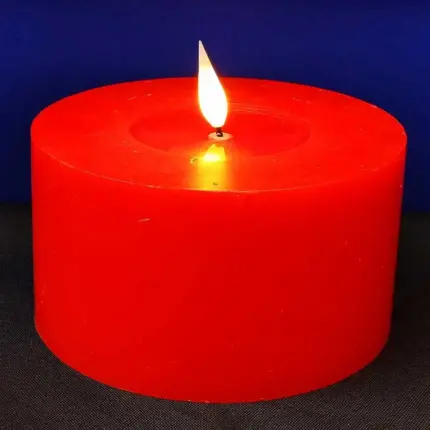 Red Battery Operated Christmas Wax Candle