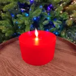 Red Battery Operated Christmas Wax Candle