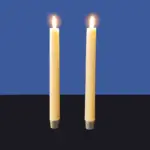 Battery operated LED Christmas candles in white colour made from real wax