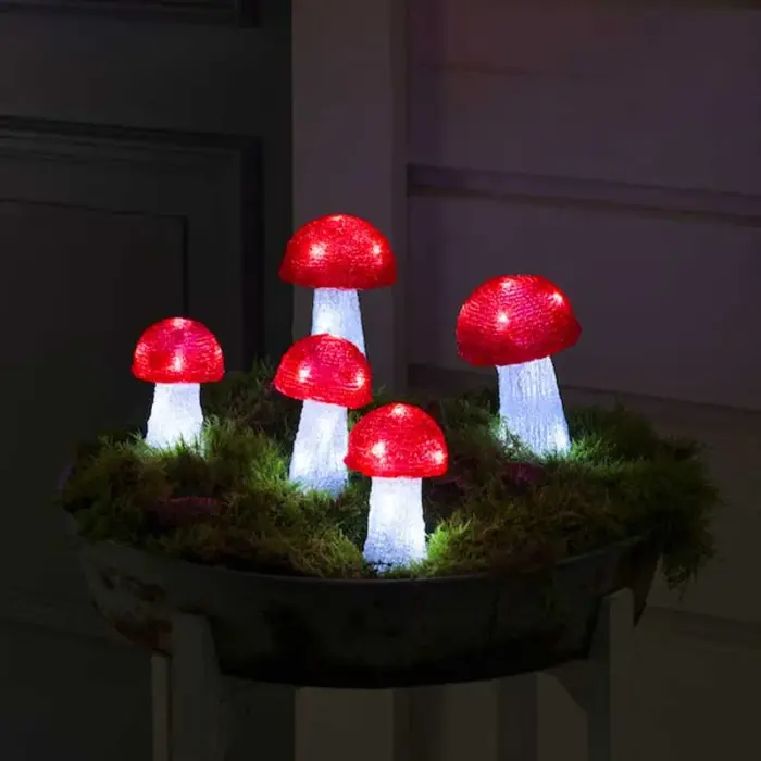 Acrylic Christmas Mushrooms Set Outdoor Decoration