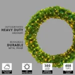 Outdoor Christmas Pre-Lit Wreath 100CM