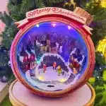 Animated Musical Christmas Ball With Children Tabletop Décor