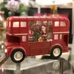 Battery Operated Water Lantern Santa Red Bus