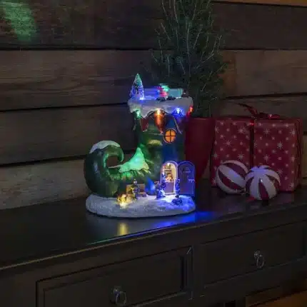 LED Musical Mechanical Boot Christmas Table Top Decoration