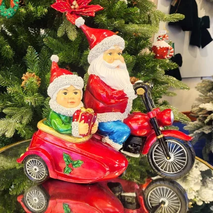 Santa On Motorbike Christmas Tabletop Décor