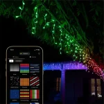 Twinkly 190 LED multicolour icicle Christmas lights for indoor and outdoor use