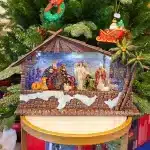 Water lantern nativity scene with timer function