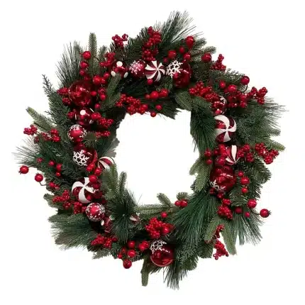 Candy Mixed Baubles Christmas Wreath 75CM