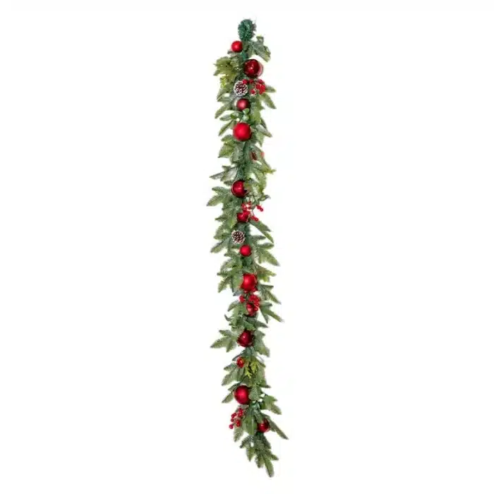 Christmas Garland With Baubles and Pine Cones