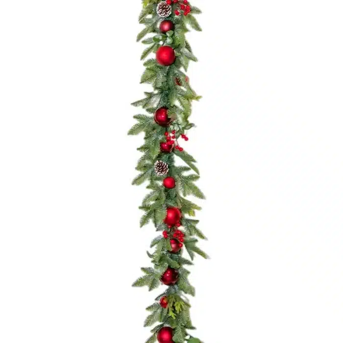 Christmas Garland With Baubles and Pine Cones