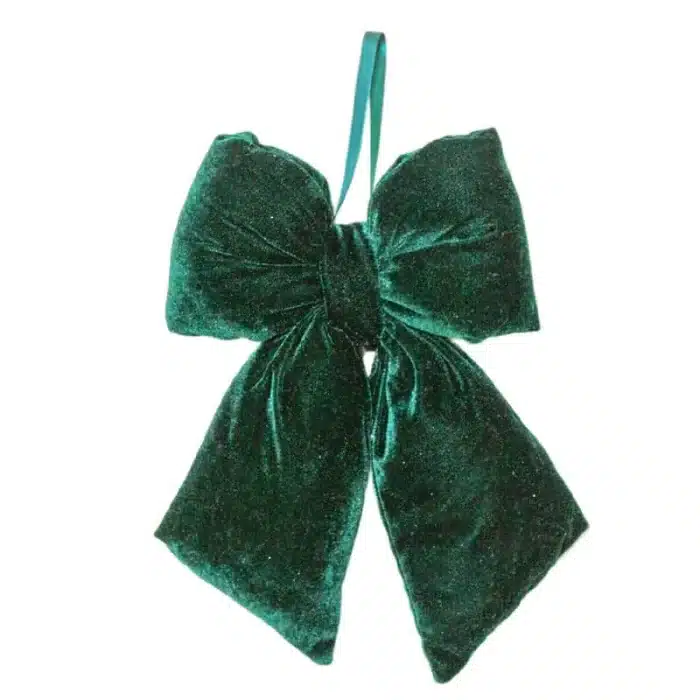 Green Velvet Christmas Bow 48CM